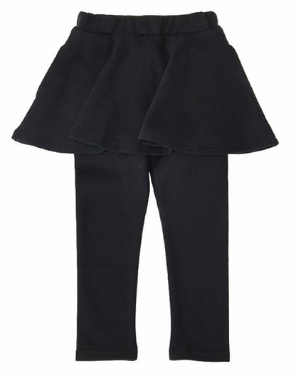 子供服 スカッツ 10分丈 女の子 スカート付きレギンス ストレッチ ブラック バリエーション画像
