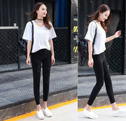 スキニーパンツ ロングパンツ レディース 女性用 ボトムス ストレッチ ダメージ 9分丈 長ズボン 黒 無地 細身 オシャレ カジュアル かっこいい 着回し力 スリム ヘビロテ お出かけ 春 夏 秋 レギンス風 スパッツ風 タイト ブラック