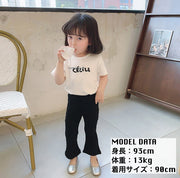 ロングパンツ 長ズボン ブーツカットパンツ キッズ ジュニア ベビー 子供用 女の子 ボトムス ウエストゴム 無地 単色 シンプル 着回し力 合わせやすい カジュアル お洒落 可愛い お出かけ 普段使い デイリー 女児 子供服
