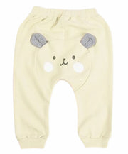 モンキーパンツ ズボン パンツ ロングパンツ 長ズボン 9分丈 子供服 ベビー服 男の子 女の子 女児 男児 ベビー用 ベビー ストレッチ 伸縮性 可愛い かわいい ボトムス アニマル 動物 くま ウエストゴム 裾ゴム 73 80 90 100 ピンク グレー ブルー