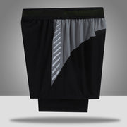 スポーツウェア ショートパンツ レギンス 一体型 メンズ 男性用 紳士用 ボトムス 大きいサイズ 短パン ブラック グレー フィットネス トレーニング ジム ランニング ジョギング 運動