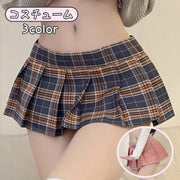 コスチューム コスプレ衣装 ミニスカート レディース 女子高生 JK 制服 学生服 セーラー服 チェック柄 プリーツ セクシー 可愛い ボトムス スカート