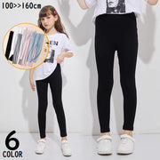 レギンス スパッツ ロング 子供服 キッズ ジュニア 女の子 無地 シンプル レギパン レギンスパンツ ウエストゴム 薄手 春秋