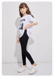 レギンス スパッツ ロング 子供服 キッズ ジュニア 女の子 無地 シンプル レギパン レギンスパンツ ウエストゴム 薄手 春秋