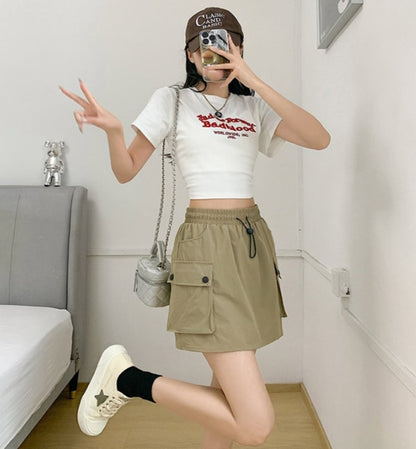 ミニスカート レディース インナーパンツ付き スカパン カーゴ風 ショート丈 商品画像2