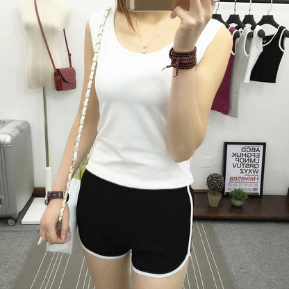 ショートパンツ レディース ボトムス ショート丈 無地 ライン入り 商品画像2