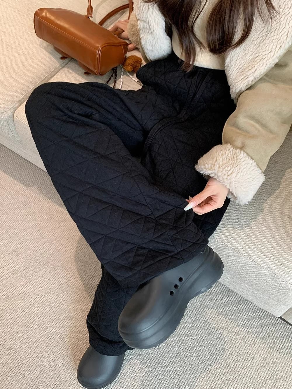 ワイドパンツ レディース ロング ストレート ゆったり 体型カバー 商品画像2