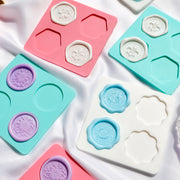 シーリングスタンプ用モールド 手芸用品 丸 六角形 花形 ピンク シンプル 作業効率化 きれいに押せる かわいい