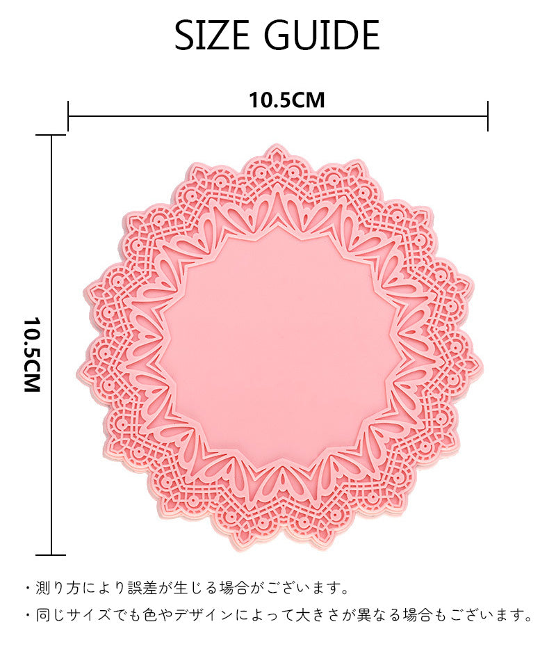 シーリングスタンプ台 手芸用品 丸 ピンク レース風 シンプル 商品画像5