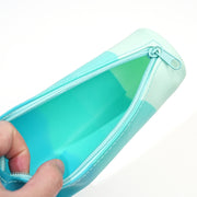 ペンケース 筆箱 ペン入れ 筒型 ふでばこ 文房具 雑貨 小物入れ ファスナー開閉式 ジッパー シリコン ソフト グラデーション カラフル かわいい