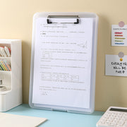 クリップボード クリップファイル 縦型 収納付き 透明 青 ピンク 黄色 シンプル A4用紙 コピー用紙 紙 書類 プリント ペン 収納 保管 オフィス ビジネス 学校