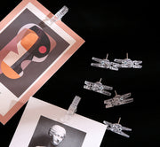 クリップ付き画鋲 20個セット プッシュピン コルクボード 写真 メモ ポストカード 伝言 掲示 ディスプレイ 学校 オフィス 一体型 透明 クリア おしゃれ