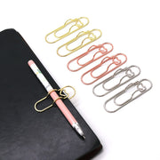 クリップ ペンホルダー 2個セット ペンクリップ ペーパークリップ 文房具 文具 手帳用アクセサリー シンプル 単色 事務用品 可愛い おしゃれ 便利