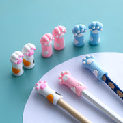 鉛筆キャップ 4個セット 鉛筆カバー 先端 保護 プロテクト ガード 折れない シリコン 猫の手 肉球 ねこ ネコ 猫 かわいい
