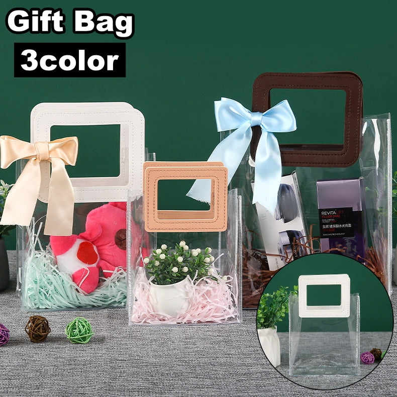 ギフトバッグ ラッピングバッグ 単品 ラッピング用品 ラッピング袋 小袋 手土産袋 プレゼント 贈り物 持ち手 クリア 透明 おしゃれ