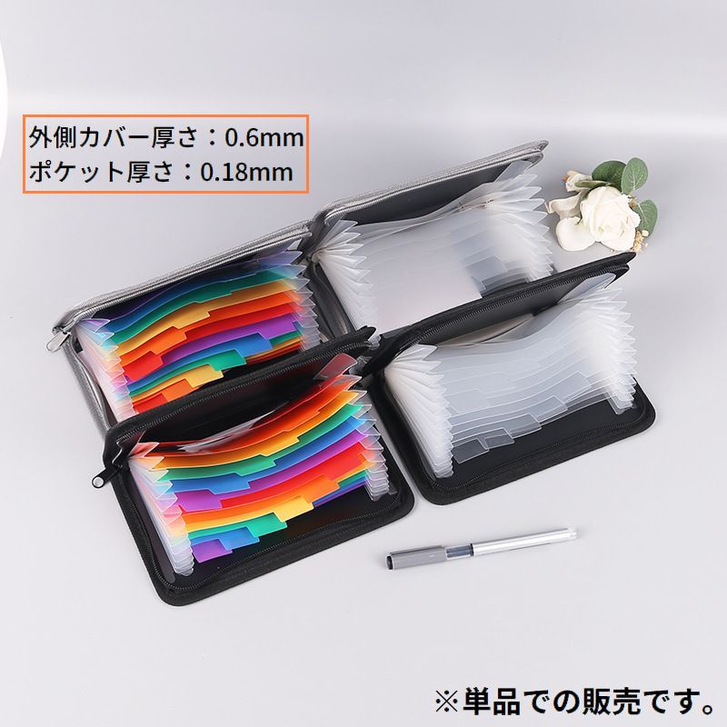 ドキュメントファイル ファイルケース ポーチ型 A6 13ポケット アコーディオン式 商品画像2