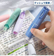 修正テープ 本体のみ 使いきりタイプ 単品 1個 360度回転 プッシュ式 文具 スティック シンプル スタイリッシュ コンパクト 可愛い 学生 オフィス