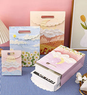 ギフトバッグ 紙袋 ペーパーバッグ 手提げ紙袋 ファッションバッグ 立体 花 雲 月 プレゼント 上品 高級感 ラッピング おしゃれ かわいい