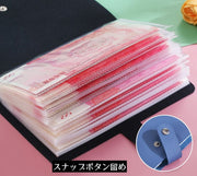 貯金ファイル お札ケース お札入れ PUレザー 手帳型 大容量 100枚収納 封筒貯金 お金仕分け 管理 節約 紙幣コレクション