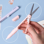 ペン型はさみ カッター 2in1 スティック型 スリム スタイリッシュ 文具 文房具 コンパクト 持ち運び パステルカラー かわいい おしゃれ 女性 大人女子 学生 オフィス