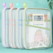 ファイルケース ドキュメントケース メッシュケース A4 書類入れ 仕切り 仕分け 資料 小学校 小学生 中学生 高校生 ビジネス ポケット 収納 持ち運び おしゃれ シンプル 文房具 パステルカラー 軽量 ジップアップ 教科書 テキスト 大学生