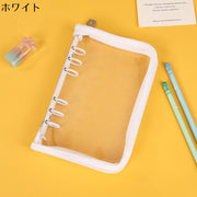 リングバインダー ミニバインダー バインダー ファイル リングファイル シール帳 トレカケース A5 A6サイズ 6穴 ファスナー付き クリア 透明 ラメ入り 保管 収納 収集