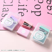 ホッチキス ホチキス ステープラー 針500本 2点セット 文房具 ミニサイズ 手のひらサイズ コンパクトサイズ 小さめ 小型 パステルカラー 無地 ピンク グリーン カジュアル ガーリー 可愛い キュート おしゃれ