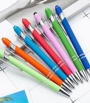 ボールペン 3本セット 2WAY タッチペン付き ノック式 金属製 クリップ 文房具 筆記用具 事務用品 学校 オフィス 会社
