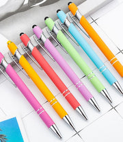 ボールペン 3本セット 2WAY タッチペン付き ノック式 金属製 クリップ 文房具 筆記用具 事務用品 学校 オフィス 会社