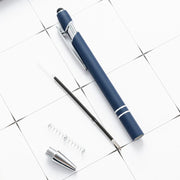 ボールペン 3本セット 2WAY タッチペン付き ノック式 金属製 クリップ 文房具 筆記用具 事務用品 学校 オフィス 会社