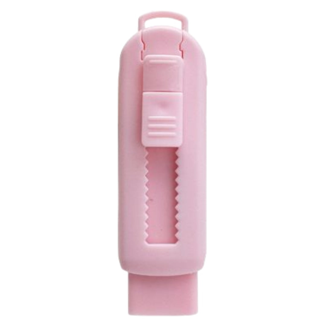 消しゴム スライド式 スティック型 カッター型 カラー 色付き かわいい キッズ 子供 大人 文房具 文具 便利 青 ピンク 日用品