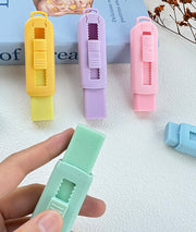 消しゴム スライド式 スティック型 カッター型 カラー 色付き かわいい キッズ 子供 大人 文房具 文具 便利 青 ピンク 日用品