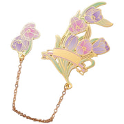 しおり 栞 ブックマーク ブックマーカー 金属製 文房具 文具 雑貨 フラワー 花 チェーン 揺れる かわいい おしゃれ きれいめ プレゼント ギフト 贈り物