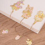 しおり 栞 ブックマーク ブックマーカー 金属製 文房具 文具 雑貨 フラワー 花 チェーン 揺れる かわいい おしゃれ きれいめ プレゼント ギフト 贈り物