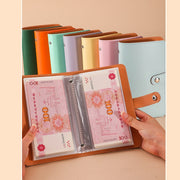 貯金ファイル お札ファイル A6 お札ケース 封筒貯金 お金仕分け カードポケット クリアポケット 収納 お札入れ カード入れ 管理 節約 家計簿 手