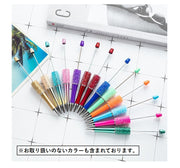 ビーズボールペン 同色2本セット 筆記具 文房具 DIY 手作り カスタマイズ デザイン ザラメ風 ラメ キラキラ 華やか きれい かわいい キュート ポップ カジュアル お洒落
