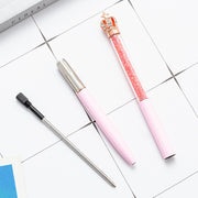 ボールペン 単品 1本 筆記具 文房具 飾り付き 王冠 クラウン 冠 かんむり ビーズ入り ラインストーン 細い スリム スタイリッシュ かわいい レトロ お洒落 普段使い プレゼント 贈り物