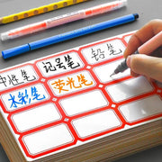 ラベルシール 10シートセット ネームラベル 名前シール ネームステッカー 手書き 名札 文具 事務用品 貼り付け 粘着式 赤 青