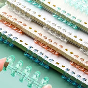 バインダーリング 10個セット ルーズリーフリング ルーズリーフバインダー 5穴 100枚 クリアカラー かわいい おしゃれ カラバリ豊富 プリント テキスト 学校 学生 オフィス