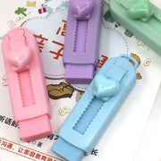 消しゴム スライド式 スティック型 カッター型 カラー 色付き かわいい キッズ 子供 大人 文房具 文具 便利 青 ピンク 日用品