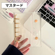 シール帳バインダー A7 6穴 手帳型 リングファイル ミニサイズ コンパクト シール収納 保管 整理 コレクション 推し活 持ち歩き シンプル 可愛い シールバインダー シールファイル