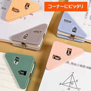 クリップ 5個セット コーナークリップ 三角クリップ 文房具 事務用品 コピー用紙 書類 本 しおり クリアカラー 無地 かわいい 学校 会社