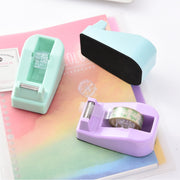 テープカッター 文房具 オフィス雑貨 小型 コンパクト 小さめ 無地 ホワイト ブラック ピンク グリーン マカロンカラー シンプル カジュアル ポップ ガーリー 可愛い キュート おしゃれ