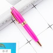 ボールペン ペン 太め 文具 文房具 筆記用具 筆記具 ステーショナリー クリップ付き おしゃれ 上品 きれいめ かわいい シンプル プレゼント ギフト 贈り物 景品 黒 白 ローズ 橙 ピンク 青 黄 紫 緑