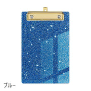 クリップボード バインダー 縦型 タテ 文房具 文具 小さめ クリップファイル ボード ラメ入り キラキラ シンプル かわいい 上品 おしゃれ 事務用品 日用品 店舗 オフィス用品 クリップ付きファイル 学校 青 銀色 ピンク 紫 緑 黄 黒 橙