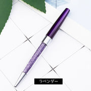 ボールぺン 単品 繰り出し式 ペン 筆記具 文房具 キラキラ ビーズ入り 景品 記念品 ステーショナリー 可愛い おしゃれ ブラウン グレー イエロー パープル