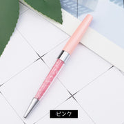 ボールぺン 単品 繰り出し式 ペン 筆記具 文房具 キラキラ ビーズ入り 景品 記念品 ステーショナリー 可愛い おしゃれ ピンク ホワイト ブルー ブラック