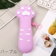 ペンケース 筆箱 女の子 男の子 子供 大人 高校生 筆入れ 筆記用具入れ 文房具入れ 猫の手 ネコ ねこ ファスナー ナスカン 持ち運び シリコン製 かわいい 小物入れ 収納