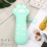 ペンケース 筆箱 女の子 男の子 子供 大人 高校生 筆入れ 筆記用具入れ 文房具入れ 猫の手 ネコ ねこ ファスナー ナスカン 持ち運び シリコン製 かわいい 小物入れ 収納