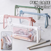 ペンケース 筆箱 文房具入れ ペン入れ クリア 透明 ポーチ ファスナー 小物入れ 防水 大容量 シンプル 学生 メンズ レディース